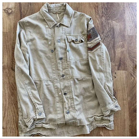 Free People Embellished Military Shirt Jacket - Picture 4 of 10